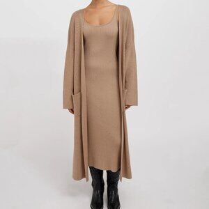 Brunette The Label Camel Long Cardigan